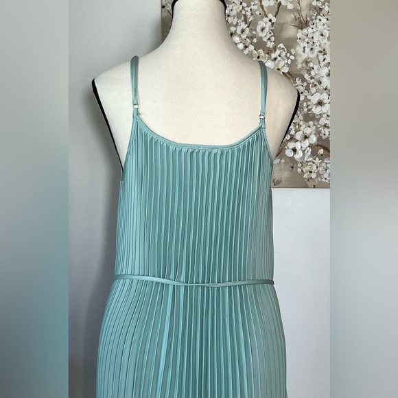 SAM EDELMAN SLEEVELESS SATIN PLEATED MIDI DRESS SIZE XL COLOR MINT NWT - Picture 12 of 14